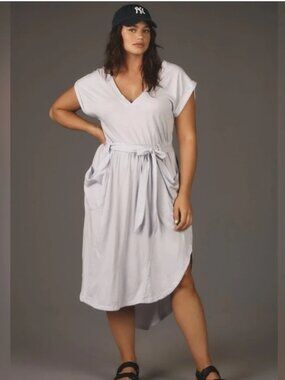 Anthropologie sporty cotton open back dress 1x